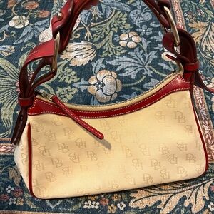 Dooney And Bourke Signature Red And Cream Shoulder Bag